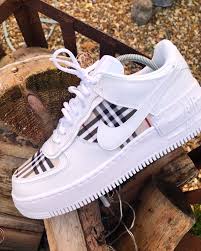 Burberry Air Force 1 Shadow By Rysnc The Custom King Funny Shoes Nike Air Shoes Fresh Shoes