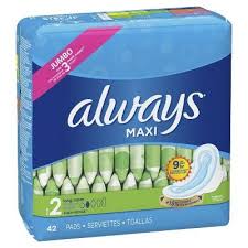 Always Maxi Pads With Wings Size 2 42ct 2019