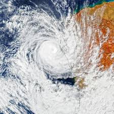 Cyclone, any large system of winds that circulates about a centre of low atmospheric pressure in a counterclockwise direction north of the equator and in a clockwise direction to the south. Cyclone Seroja Slams Australia Causing Significant Damage To Coastal Towns