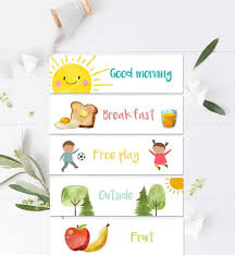 Download the pdf file, print the cards, cut them out and use the cards to learn daily routine activities with small kids and schoolchildren. Visual Schedule Toddler Kids Daily Routine Chart Printable Homeschool Preschoolers Toddlers Visual Calendar Daycare Download Printable 0341 By Design My Party Studio Catch My Party