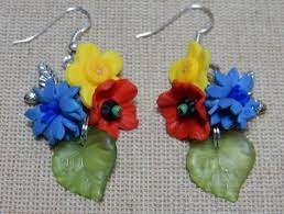 Cornflower Earrings Wild Flowers Earrings Poppy Buttercup Etsy Flower Earrings Handmade Gifts For Her Handmade Boho