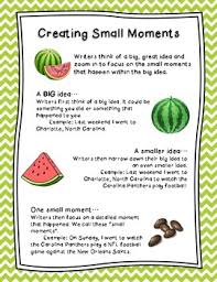 Small Moments With Mini Anchor Chart For Writing Workshop
