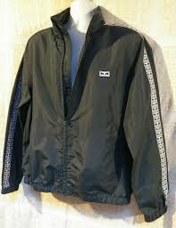 Obey Worldwide Windbreaker Jacket Black M Zip Hood Eyes Stripe Shepard Fairey Obey Windbreaker Clothhoss Etsy Windbreaker Jacket Windbreaker Hoodie Jacket