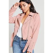Forever21 Faux Suede Moto Jacket 45 Liked On Polyvore Featuring Outerwear Jackets Blush Pink Moto Jacke Faux Suede Moto Jacket Fashion Pink Moto Jacket