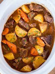 Put chuck steak in bottom of crock pot. Ultimate Slow Cooker Beef Stew Dinner Then Dessert