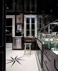 marble island and dark wooden floor