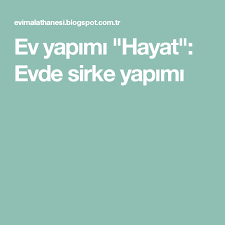 Ev Yapimi Hayat Evde Sirke Yapimi Ev Yapimi Evler Hayat