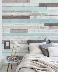 Reclaimed Painted Beach Wood Mural Wall Art Wallpaper Peel And Stick