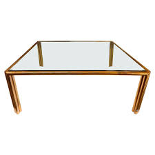 Make your own copper side table from scratch! Large Square Copper Tube And Glass Coffee Table For Sale At 1stdibs