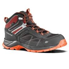 Men Mountain Hiking Shoes Mh100 Mid Mens Waterproof Walking Boots Grey Orange Boots Mens Dance Shoes Womens Fashion Sneakers