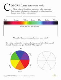 Pin the circle sheets on different walls in the classroom. Color Spectrum For Kids Worksheet Education Com