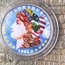 1921 colorized MORGAN SILVER DOLLAR TESTED