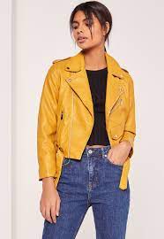 Every Bad Gurl Needs A Faux Leather Jacket And This Mustard Yellow Beaut Is Top Of Our Wish Leather Jacket Outfit Winter Mustard Leather Jacket Leather Jacket