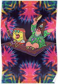 Inspired designs on t shirts posters stickers home decor and more by independent artists and designers from around the world. Spongebob Hippie Poster By Efish1231 In 2021 Hippie Posters Hippie Wallpaper Trippy Wallpaper