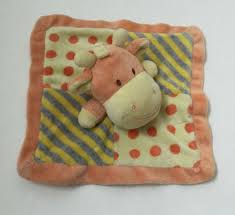 Hugfun Baby Lovey Plush Giraffe Rattle Orange Yellow Gray Security Blanket Babyhugfun Baby Lovey Giraffe Lovey Security Blanket