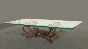 Vintage Spanish Revival Wrought Iron Gold Gilt Coffee Table Glass Top Scrolls Coffee Table Glass Coffee Table Antique Table