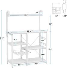 Get fast shipping on commercial sinks from webstaurantstore today! Buy Tribesigns 35 5 Inches Kitchen Baker S Rack Microwave Oven Stand Industrial Kitchen Cart Utility Storage Shelf Organizer Coffee Bar With Wire Basket And 6 Hooks White Online In Uk B0928sfykk