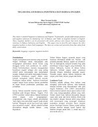 Maybe you would like to learn more about one of these? Pdf Negasi Dalam Bahasa Indonesia Dan Bahasa Inggris