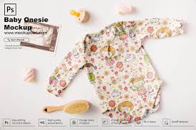 Free Baby Onesie Mockup Psd Template In 2020 Clothing Mockup Free Baby Stuff Baby Onesies