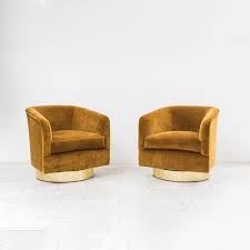 Find 1970s chair in canada | visit kijiji classifieds to buy, sell, or trade almost anything! Milo Baughman Pair Of Bronze Velvet Swivel Chairs Usa 1970s Todd Merrill Studio