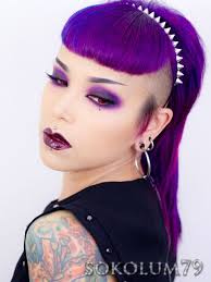 Sokolum Blown Out Gothic Purple Smoky Eye Gothic Makeup Goth Hair Purple Hair