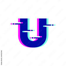 Modern creative letter u logo design. Glitch Letter U Alphabet Font Modern Logo Vector Stock Vector Adobe Stock