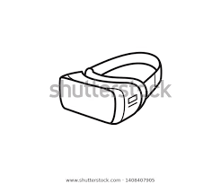 Vr Headset Googles Virtual Reality Line Stock Vector Royalty Free 1408407905 Vr Headset Virtual Reality Vr Logo