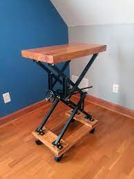 I used matthias wandel's gear template generator program on this i built an industrial style scissor lift end table with a lot of brass bolts. Industrial Style Scissor Lift End Table Woodworking Projects Woodworking Lift Table