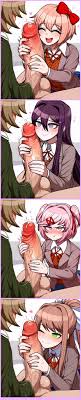 danganronpa, doki doki literature club, fujisaki chihiro, yuri (doki doki  literature club), 1boy - R34 Vault