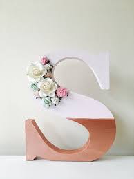 Rose Gold Decor Rose Gold Flower Letter Rose Gold Letter Etsy Rose Gold Decor Flower Letters Rose Gold Painting