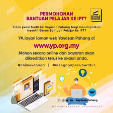 Berita baik untuk anak pahang khususnya dimana anda boleh membuat permohonan pinjaman pendidikan yayasan pahang bagi tahun 2020. Bantuan Pelajar Ke Ipt Anak Kerajaan Negeri Pahang Facebook