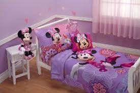 Thus, the bedroom chooses the dotted, pink wallpaper. Disney 4 Piece Minnie S Fluttery Friends Toddler Bedding Set Lavender Minnie Mouse Bedding Toddler Bed Set Minnie Mouse Toddler Bedding