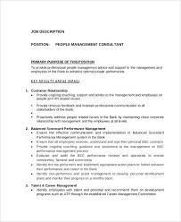 A financial consultant is responsible for creating financial plans for organizations and individuals alike. Free 8 Management Consultant Job Description Samples In Ms Word Pdf