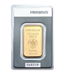 In most cases, the mintmark or name of the producing mint is also stamped into the gold bar. Gold Bar 1 Oz Heraeus