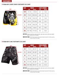 Venum Size Guide Venum Com Us