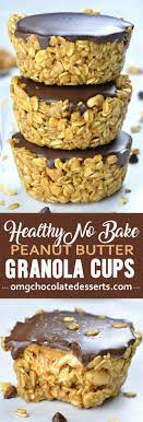 No Bake Peanut Butter Granola Cups Great Vegan Snack Recipe Sweet Snacks Peanut Butter Granola Snack Recipes