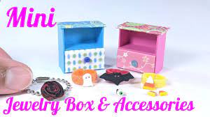 Diy Miniature Jewelry Box Halloween Jewelry Accessories Ring Earri Barbie Dolls Diy Doll Diy Crafts Diy Doll