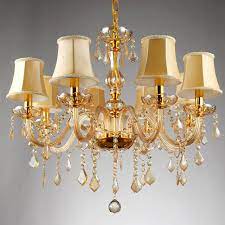 Limited time sale easy return. Free Ship 6 8 Arms Fashion Crystal Chandelier Lighting Bedroom Pendant Chandelier Champagne Color Gold Crystal Lighting Lamps Lamp Light Farms Light Pocket Lamplight Desk Lamp Aliexpress