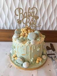 Mint And Gold Baby Shower Drip Cake Chocolate Fudge With Vanilla Swiss Meringue Buttercream And Gold Baby Shower Cake Baby Shower Cakes Baby Shower Drip Cake