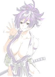 topknot, weapon, katana, breasts, 1girl - Anime R34