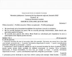 Edu.ro barem simulare bac 2022 română: Simulare Bac 2022 SimulÄƒri JudeÈ›ene Bac 2022 IaÈ™i Dolj Hunedoara BrÄƒila ConstanÈ›a Subiecte Limba RomanÄƒ MatematicÄƒ Istorie È™i Proba E D Bareme De Corectare Din Februarie È™i Ianuarie 2022 Toate Probele Scrise Update