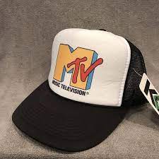 Mtv Music Television Trucker Hat Old Logo Vintage Snapback Etsy Trucker Hat Mtv Music Television Old Logo