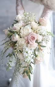 Exquisite Blush Pink Cascading Wedding Bouquet Inspo Winter Wedding Bouquet Cascading Wedding Bouquets Flower Bouquet Wedding