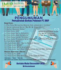 Biasanya, surat ini dikirim melalui pos, atau langsung ke perusahaan terkait. Bagi Para Calon Indonesia Morowali Industrial Park Facebook