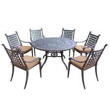 Rated 5 out of 5 stars. Oakland Living Belmont 54 In 7 Piece Round Patio Dining Set With Sunbrella Cushions 7805 7800 13 D54 Mc The Home Depot Oakland Living Aluminum Patio Furniture Dining Furniture Sets