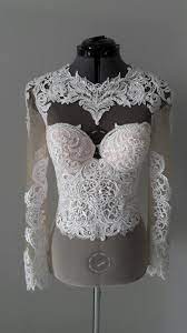 Bridal Top Bridal Lace Beaded Bodysuit Wedding Dress Bridal Etsy Bridal Bodysuit Lace Backless Bodysuit