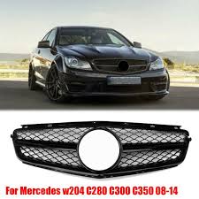 Gloss Black Amg Style Grille For Mercedes Benz C Series W204 C280 C300 C350 08 14 Fit W204 Benz C Amg Mercedes