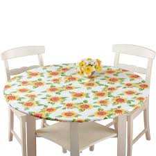 Since the tables were the same size, it. Fitted Elastic No Slip Fit Table Cover With Soft Flannel Backing Sunflower Round Durable Vinyl Tablecloths Wipe Clean And Feature Elasticized By Collections Etc Walmart Com Walmart Com