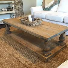 Rustic Baluster Wide Plank Coffee Table Coffee Table Farmhouse Coffee Table Coffee Table Design