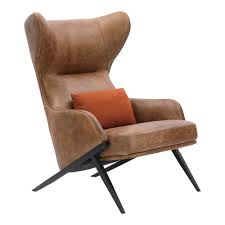 Recliners covered with soft fabrics or leather can be combined with power options for optimum comfort. Aurelle Home Modern Wingback Brown Leather Accent Chair Overstock 31139158